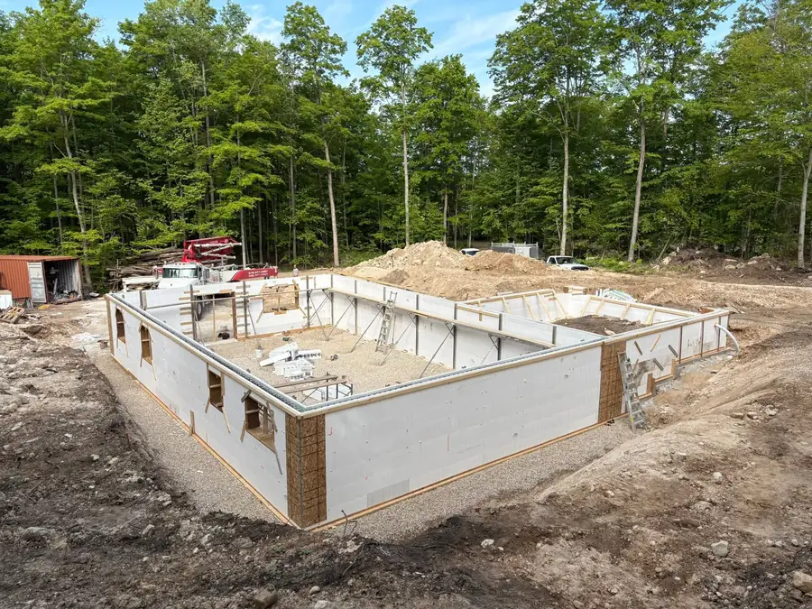 ICF foundation walls set on a new build site