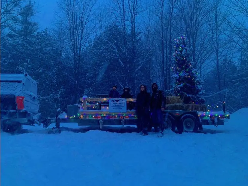 The CKThompson Contracting crew with their Santa Claus parade float in Markdale